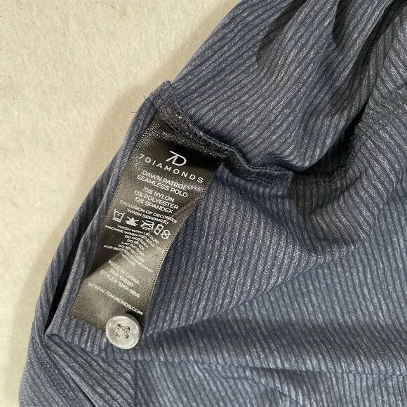 7Diamonds Polo Shirt Mens Large Navy Blue Dawn Patrol Performance Golf Athletic - Picture 5 of 6